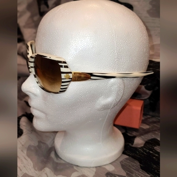 SPY dynasty Oversized white sunglasses Tortoiseshell Anjmal Print - Picture 4 of 10